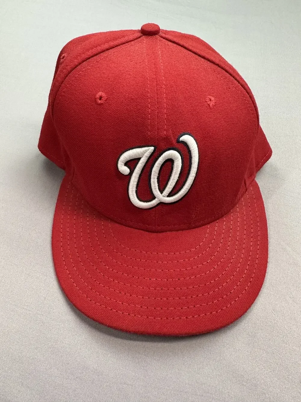 Washington Nationals Hat Cap Fitted Mens 8 Red MLB Baseball On Field New Era